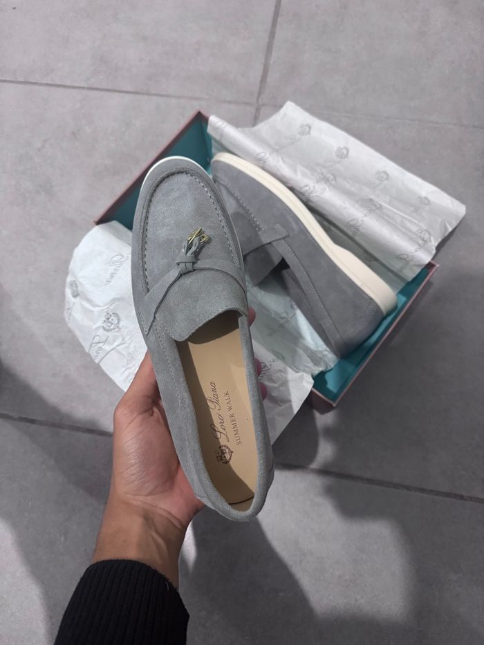 Paire de mocassins réplique identique Loro Piana taille 39 grise - photo numéro 5