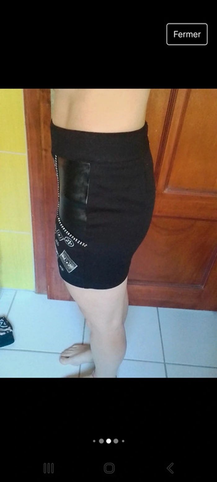 Mini jupe femme Noir avec motif - photo numéro 7