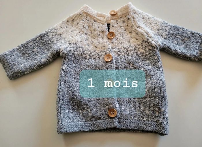 Gilet naissance 1 mois laine