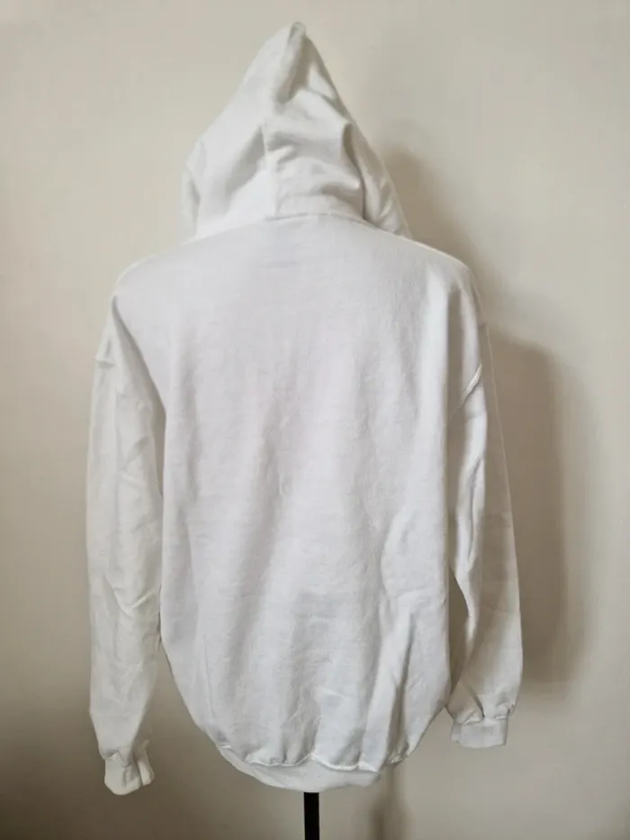 Sweet a capuche et poche blanc crème Gildan taille M - photo numéro 4