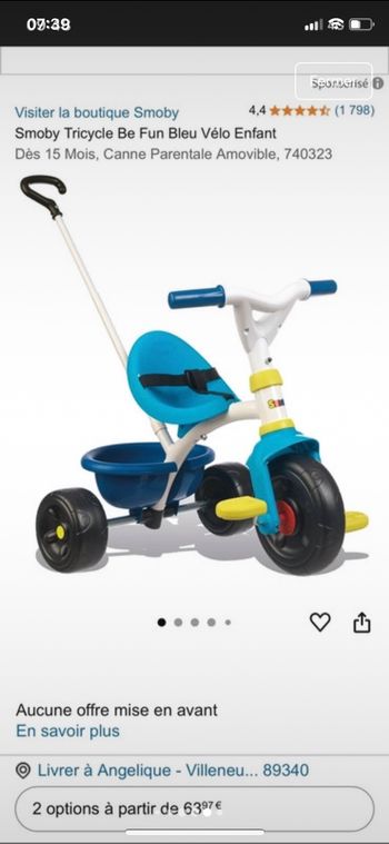 Vélo 2 en 1 enfants smoby