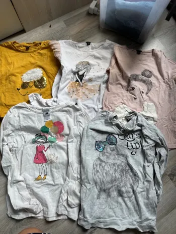 Lot 5 tee shirts manches longues fille 10 ans