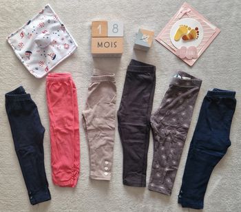 Lot de 6 leggings noir, marine, fuschia - 18M - Disney / Autres (Satisfaisant)