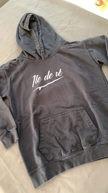 Sweat à capuche Île de Ré bleu  12/13 ans
