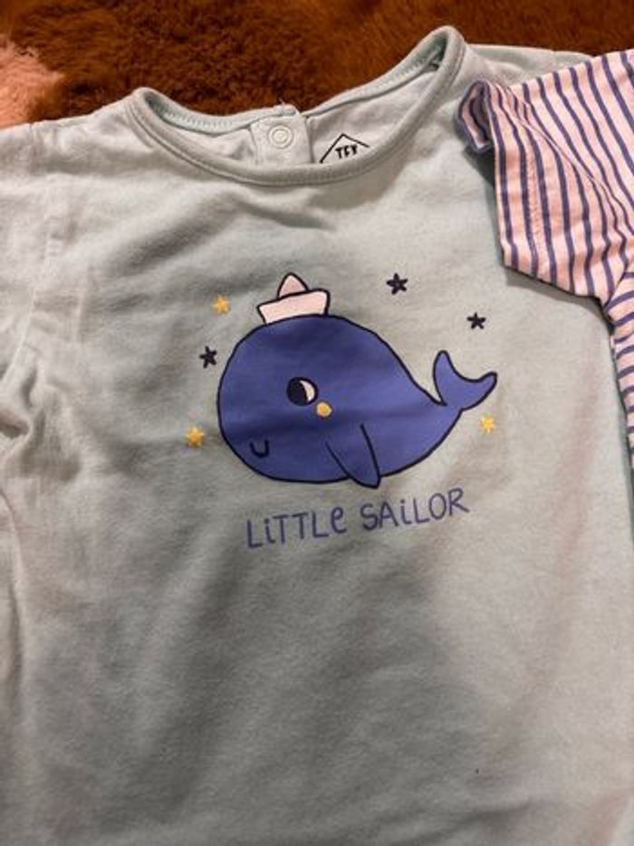 Lot pyjama short été baleine/crabe TEX t.12m - photo numéro 2