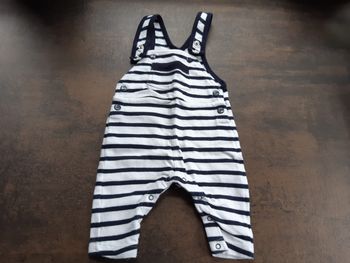 Salopette petit bateau coton marinière