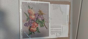 Kit broderie point de croix coussin Fruits à l'ancienne Modes & Travaux neuf