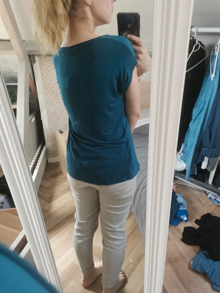 T shirt Bleu Kiabi femme taille S - photo numéro 2