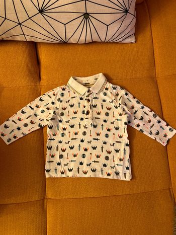 Tee shirt polo manches longues 9 mois