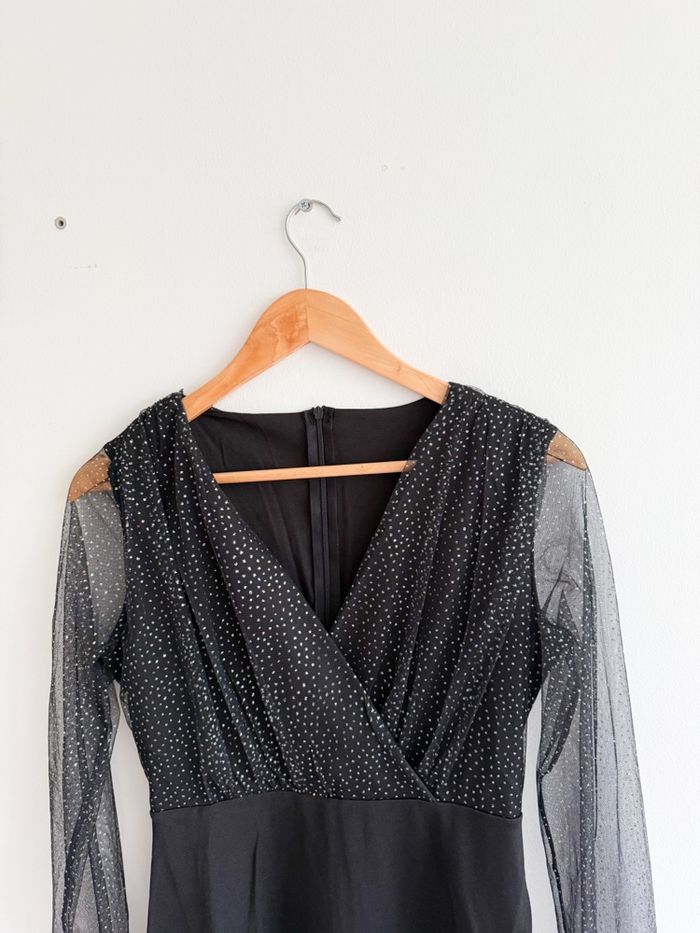 Robe de soirée noire argenté Amazon taille 36 S - photo numéro 2