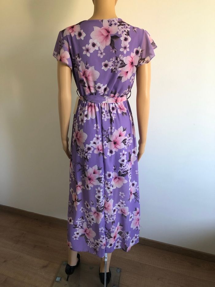 Robe longue mauve et fleurie neuve New Collection taille unique - photo numéro 5