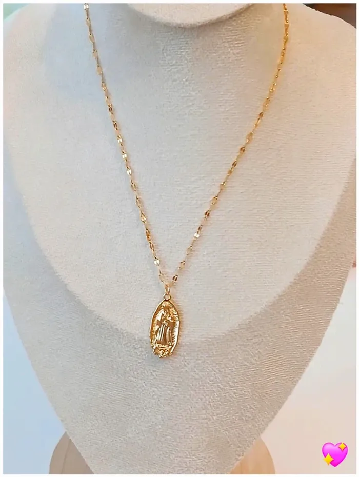 Collier Médaille Vierge Marie Doré – inspiration Zag - photo numéro 3