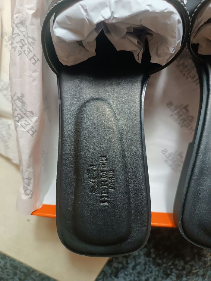 Sandales Hermes Oran noir taille 38 - photo numéro 2