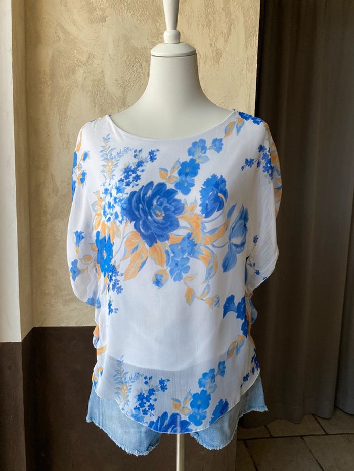 Blouse fluide a fleur Made in Italy M - photo numéro 4