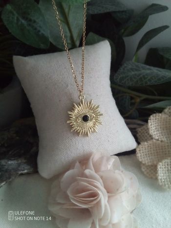 Collier soleil oeil en acier inoxydable