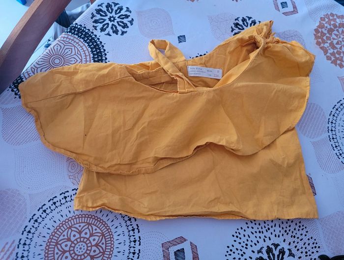 Tunique jaune crop top volant 5 ans Zara girls - photo numéro 2