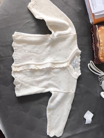 Gilet en laine 1 an perle de rosée