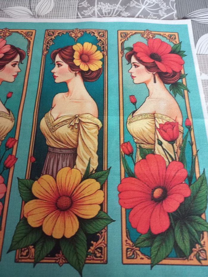 Coupon à coudre Femmes aux Gerberas - photo numéro 4