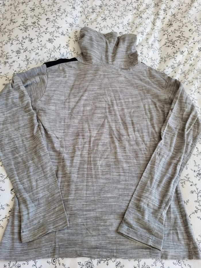 Tee shirt manches longues et col montant avec coudieres S Gabaneli gris - photo numéro 3