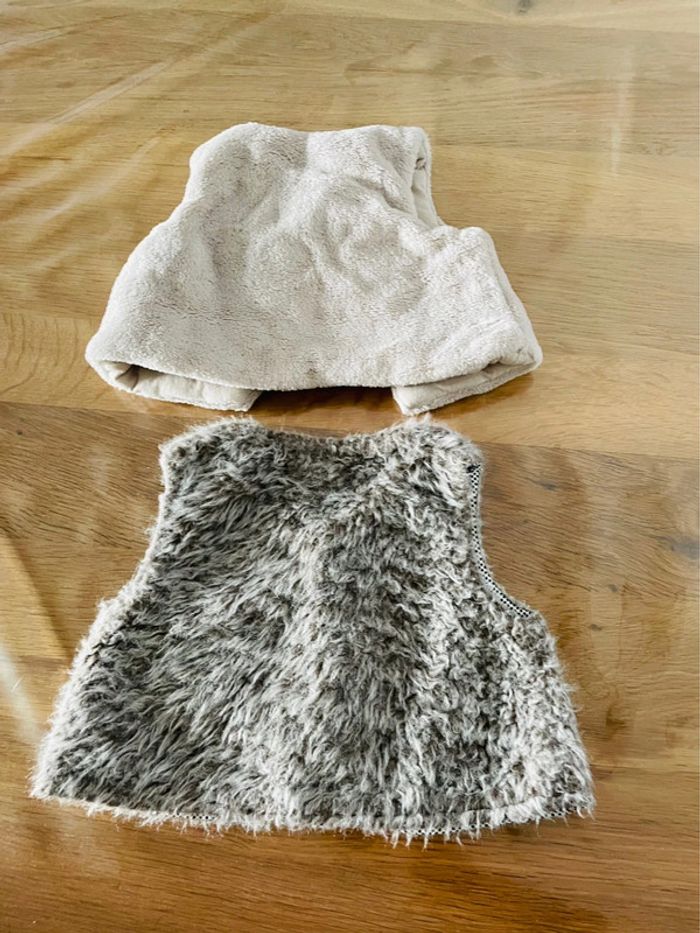 Lot de 2 gilets fourrure 12 mois - photo numéro 3