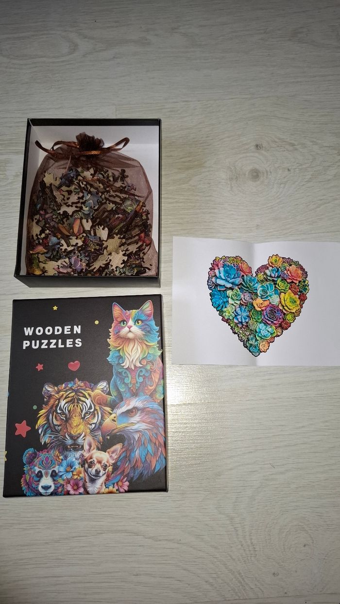 Puzzle en bois cœur