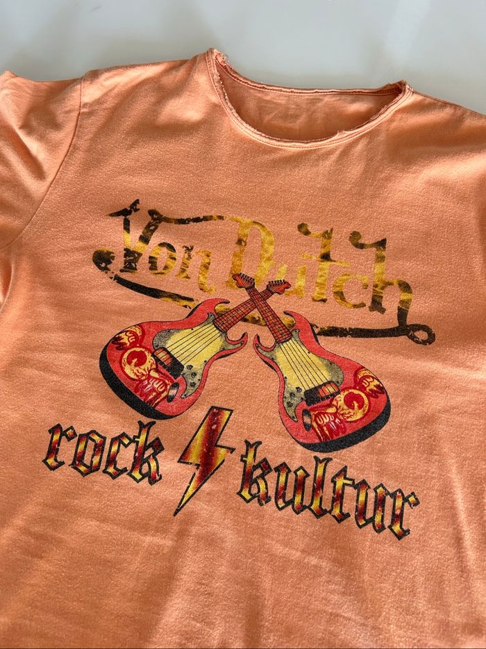 Tee Shirt Manches Longues, Orange, Rock : Von Dutch, Taille : M - photo numéro 2
