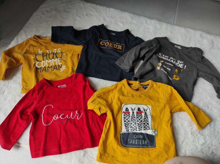 Lot tee shirt manches longues 1 mois