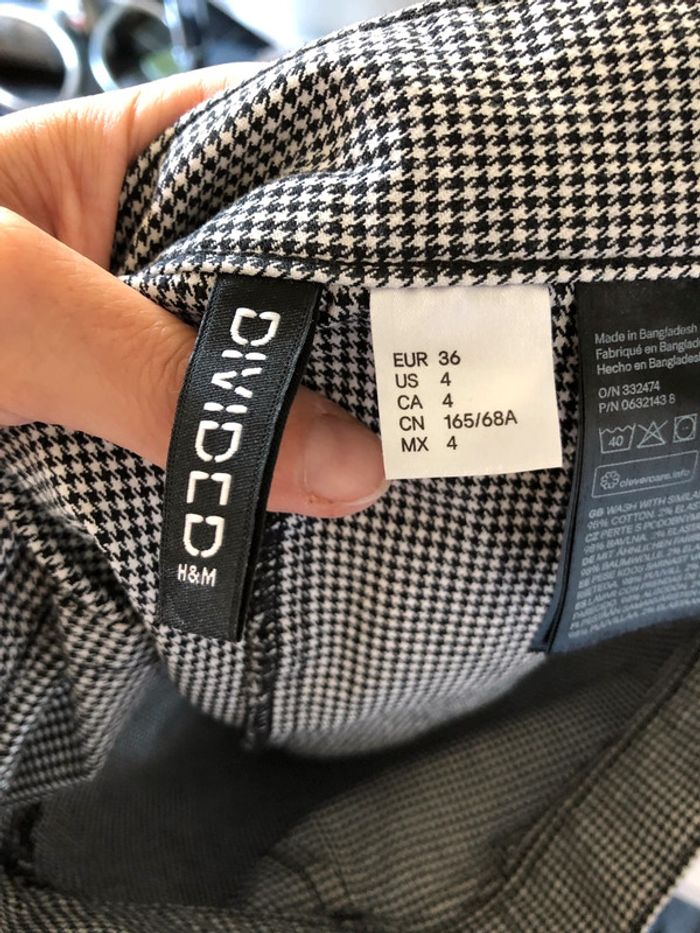 Jupe grise motif pied de poule avec ceinture Divided comme neuve 36 - photo numéro 15