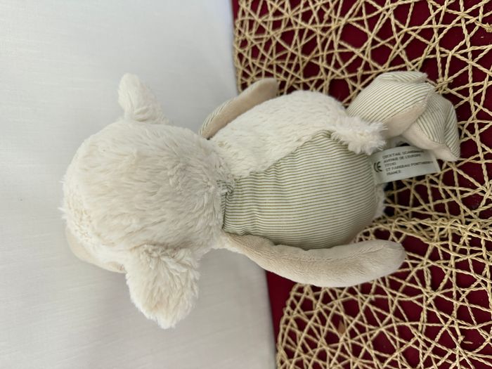 PELUCHE DOUDOU MOUTON COCKTAIL SCANDINAVE BLANC RAYE BEIGE - photo numéro 3