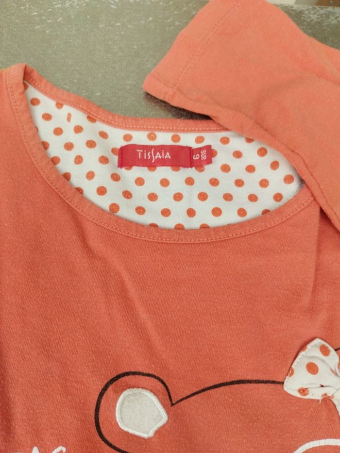 Chemise de nuit manches longues 6 ans fille Tissaia orange - photo numéro 3