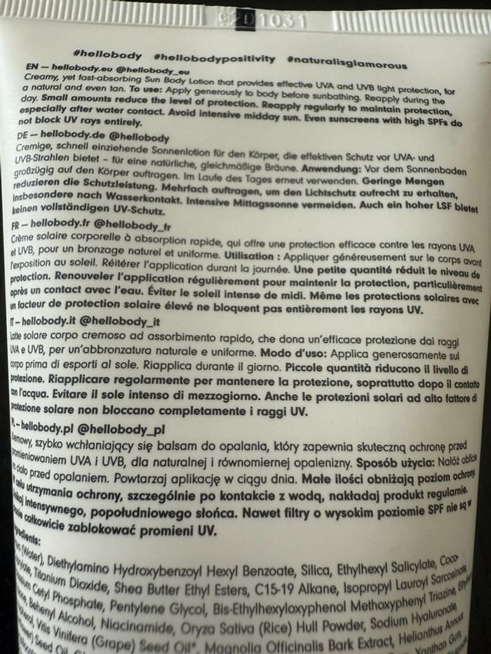 Hello body sun body lotion spf 30 - photo numéro 3