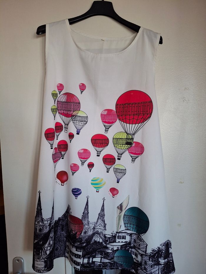 Tunique/Robe femme blanche et multicolore