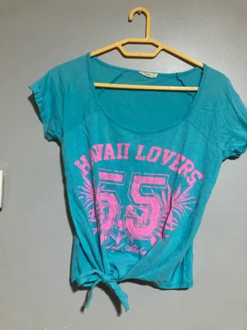 T-shirt Jennyfer bleu clair – Taille S – Noué devant – Bon état