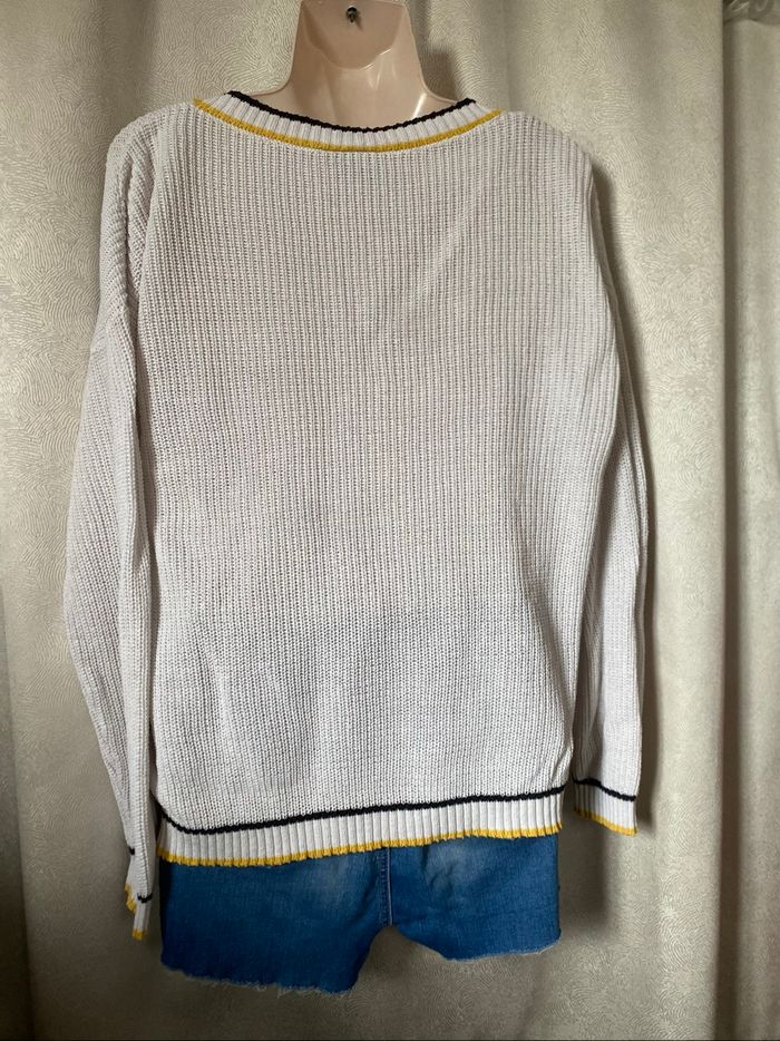 Pull marin coton blanc M Le Phare de la Baleine - photo numéro 5