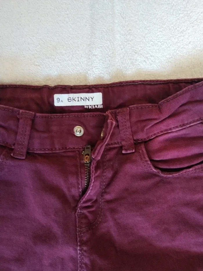 🎈Pantalon fille kiabi skinny 9 ans bordeaux 🎈 - photo numéro 3