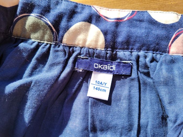 Superbe jupe Okaïdi 10 ans, marine a ronds pastels - photo numéro 5