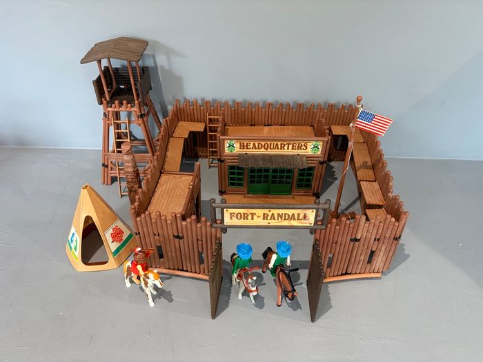 Playmobil Fort Randall Western vintage cowboy Indien Tour de garde mirador Quartier général