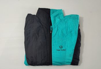 Vêtement Homme Veste coupe vent noir et verte Sergio Tacchini sports taille XL #Retrostreet