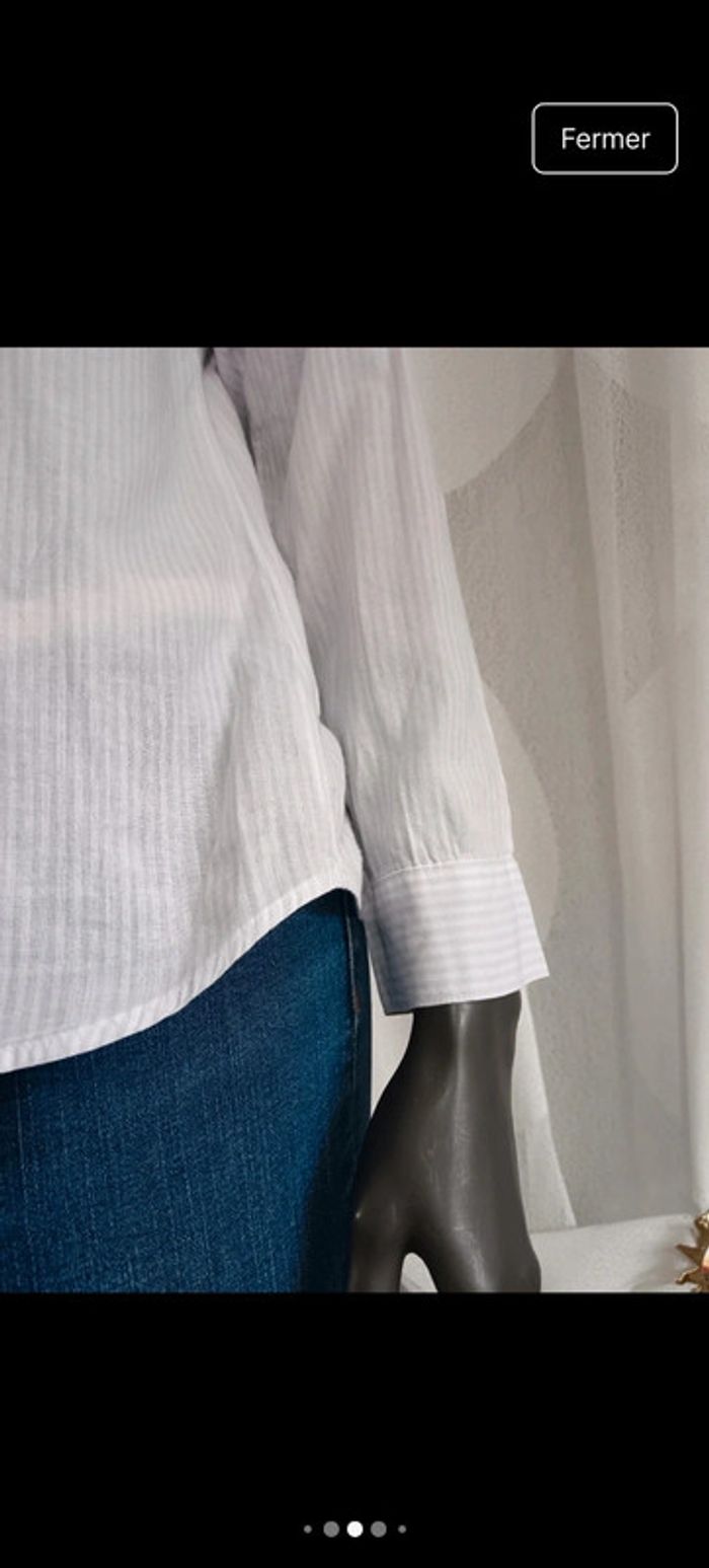 Éric Bompard | Chemise à Rayures en coton | t. M - photo numéro 7