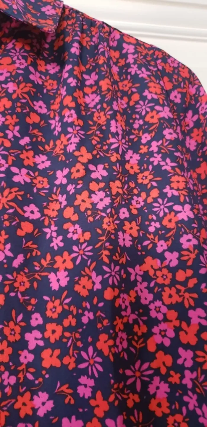 Chemisier chemise blouse femme floral printemps été pop vintage seventies hippie - photo numéro 4
