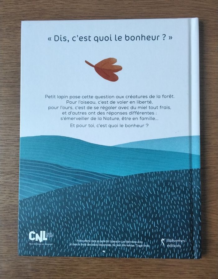 Dis c est quoi le bonheur ? Les mercredis à lire ,Balivernes ,neuf - photo numéro 4