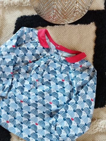 Blouse col claudine rouge