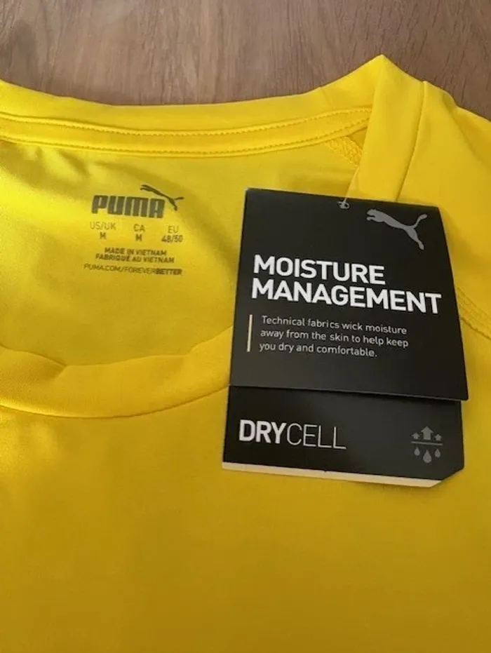 t shirt de sport homme manches longues puma jaune taille M - photo numéro 7