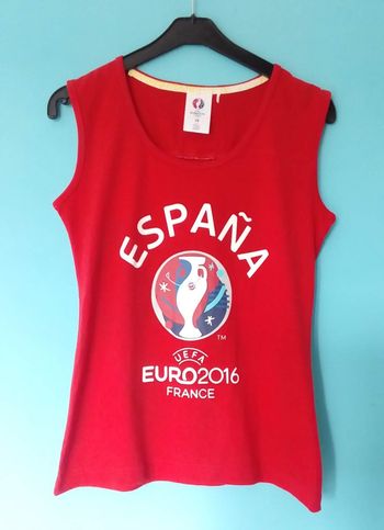 🏆 Débardeur rouge de l'euro 2016 de foot en Espagne taille 36 🏆