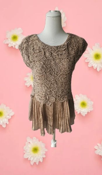 Blouse plissée avec dentelle crochetee, Best Connections, taille 42