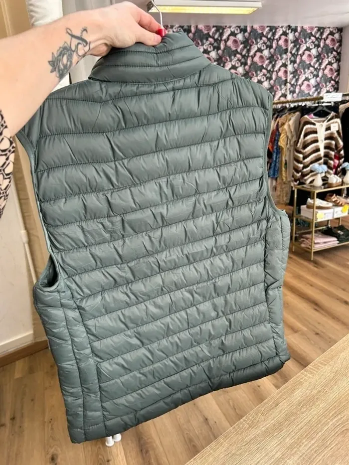 Blouson homme Veste doudoune homme doudoune sans manches vert gris kaki neuf taille L taille 40 - photo numéro 9