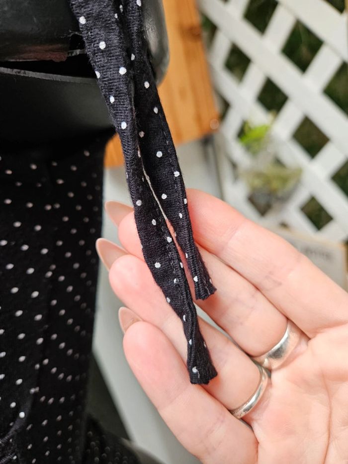 Blouse croisée noir à pois blanc taille S - photo numéro 5