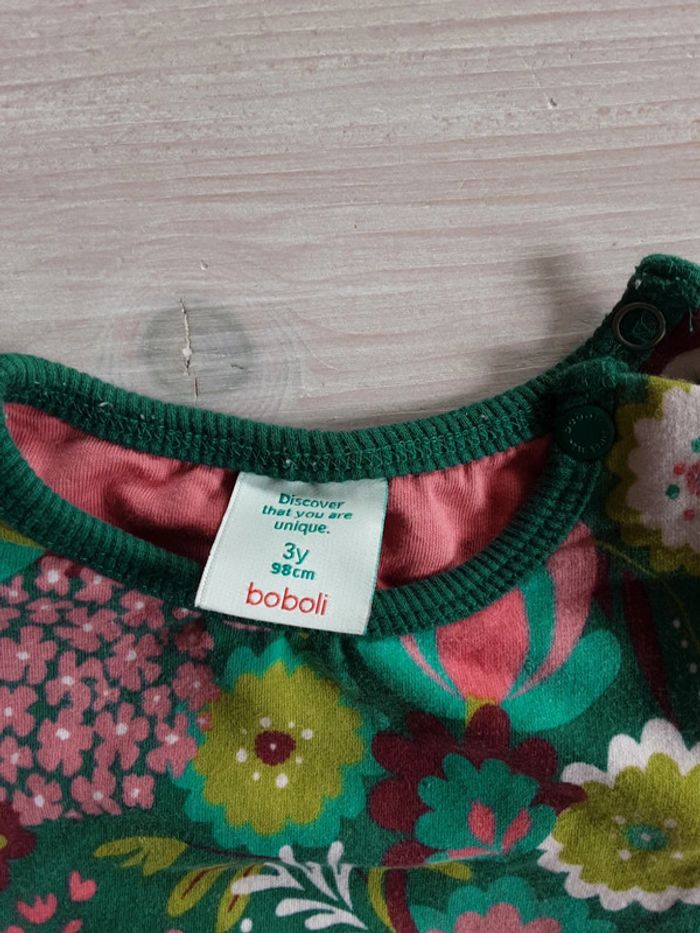 Magnifique robe sweat pull coton biologique fleurs T. 3 ans - photo numéro 2