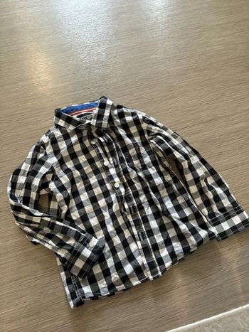 Chemise à carreau noir et blanc 5/6 ans