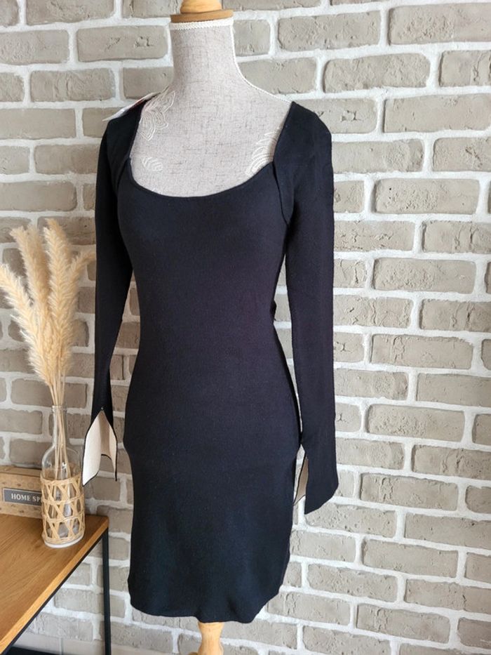 Robe moulante en maille noire très douce Zara neuve avec étiquette - photo numéro 6